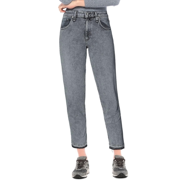 rag & bone Denim - rag & bone Dre Low Rise Slim Boyfriend Raw Edge Jeans Size 30 Dusty Trai…